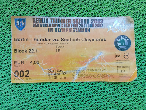 Ticket nfl europe - europe, berlin